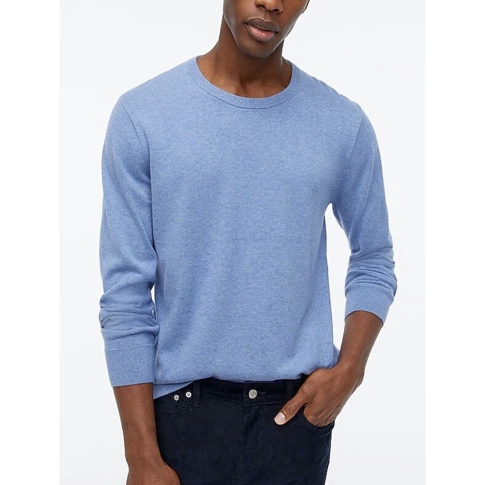 J Crew Factory Sweater-Tee Mens XL Blue Long Sleeve Cotton Crewneck Preppy AZ229